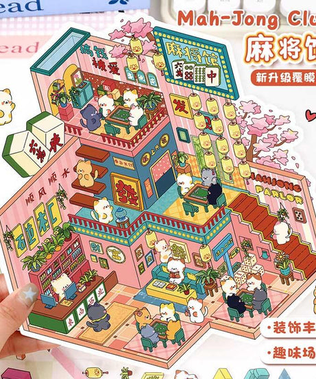 Cottage Clack & Chat DIY 3D Scene Stickers Lovely 2 Miniature Scenes
