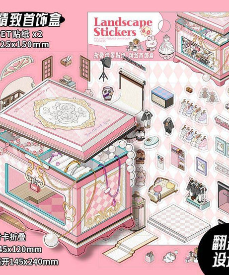 Moments & Moods DIY 3D Scene Stickers 4 Cute Miniature Scenes
