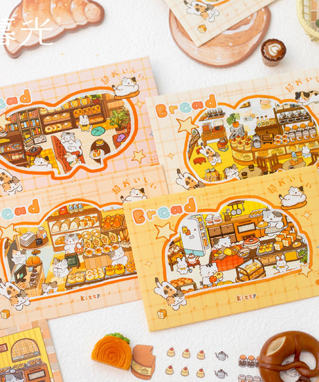 Peel & build a cozy kitty cottage! 3D Scene Stickers Miniature Scenes