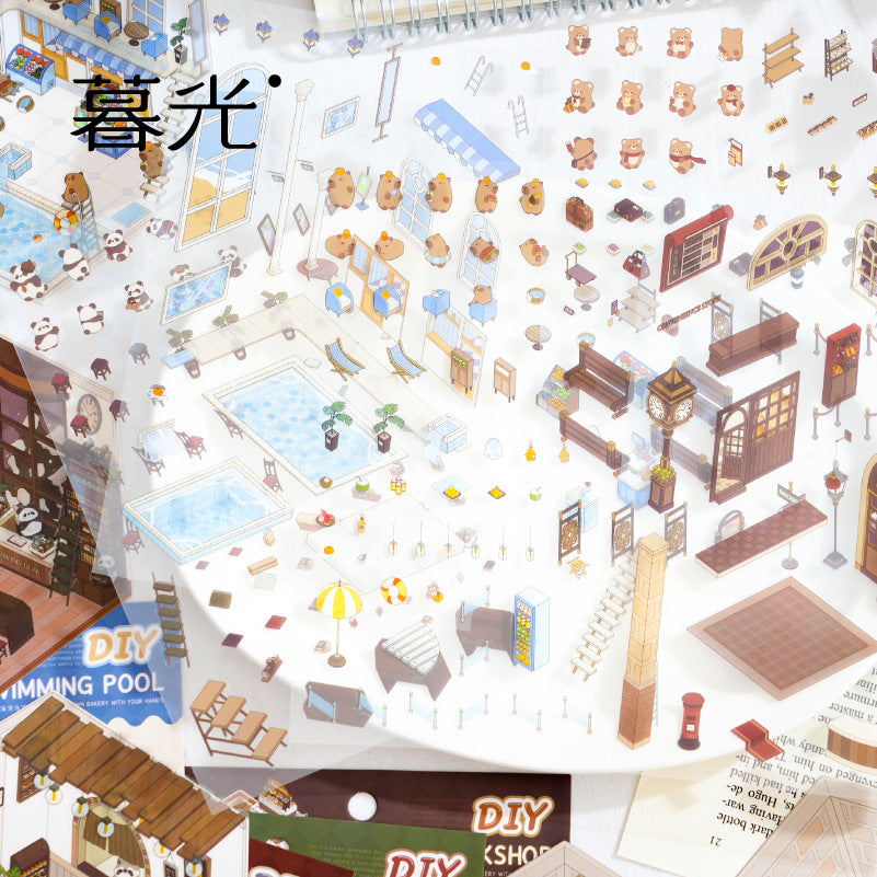 Storybook Bakery 3D Sticker Scene: Gingerbread Cottage Diorama