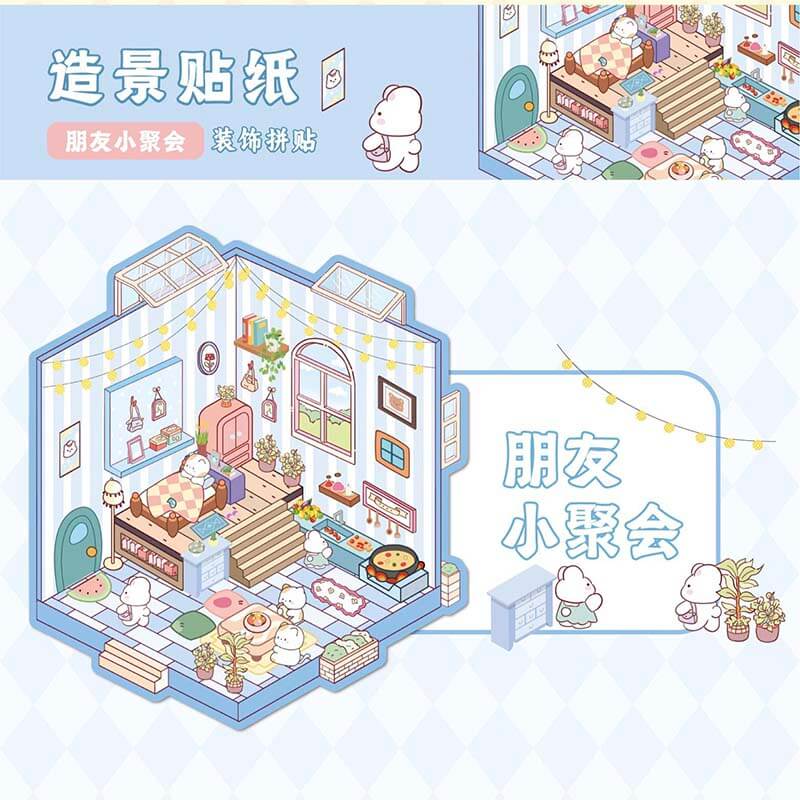 Sweet Little Escapes DIY 3D Scene Stickers 4 Cute Miniature Scenes