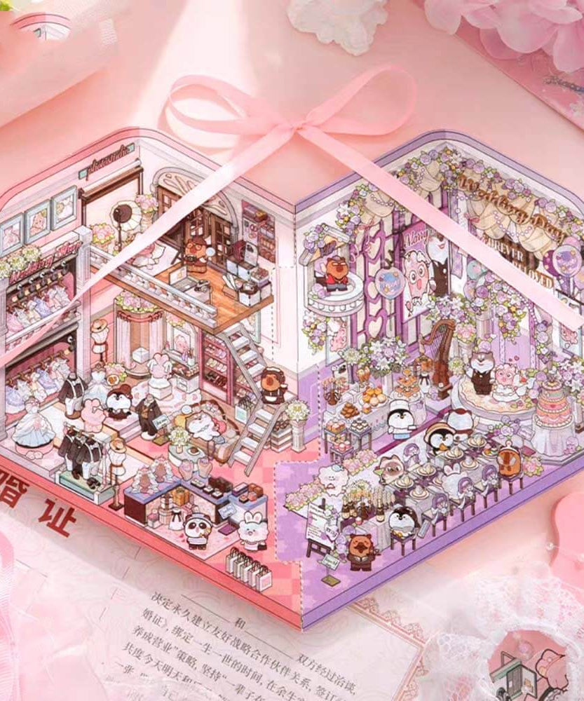 Wedding March DIY 3D Scene Stickers 2 Cute Miniature Scenes