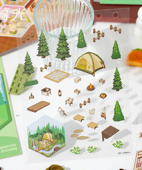 Tiny Wonderland 4 Micro-Diorama Collector's Pack DIY 3D Scene Stickers - Miniature Scenes