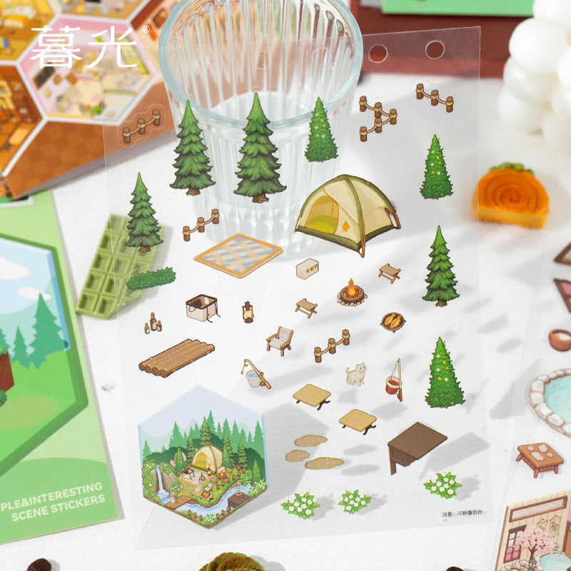 Tiny Wonderland 4 Micro-Diorama Collector's Pack DIY 3D Scene Stickers - Miniature Scenes