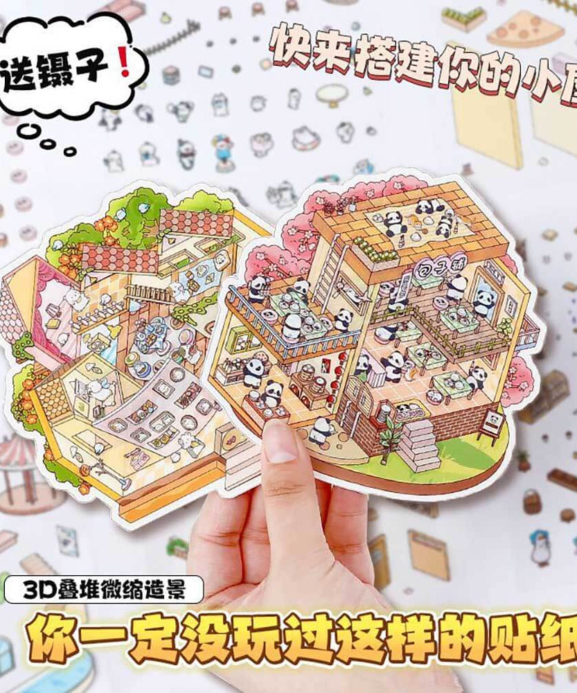 Cute Store 1.0 DIY 3D Scene Stickers 4 Cute Miniature Scenes