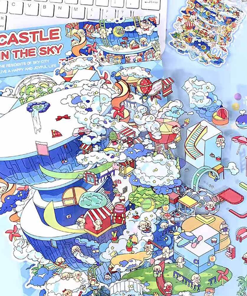 Sky City DIY 3D Scene Stickers 2 Cute Miniature Scenes