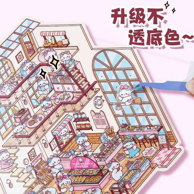 Interesting Landscape DIY 3D Scene Stickers 4 Cute Miniature Scenes