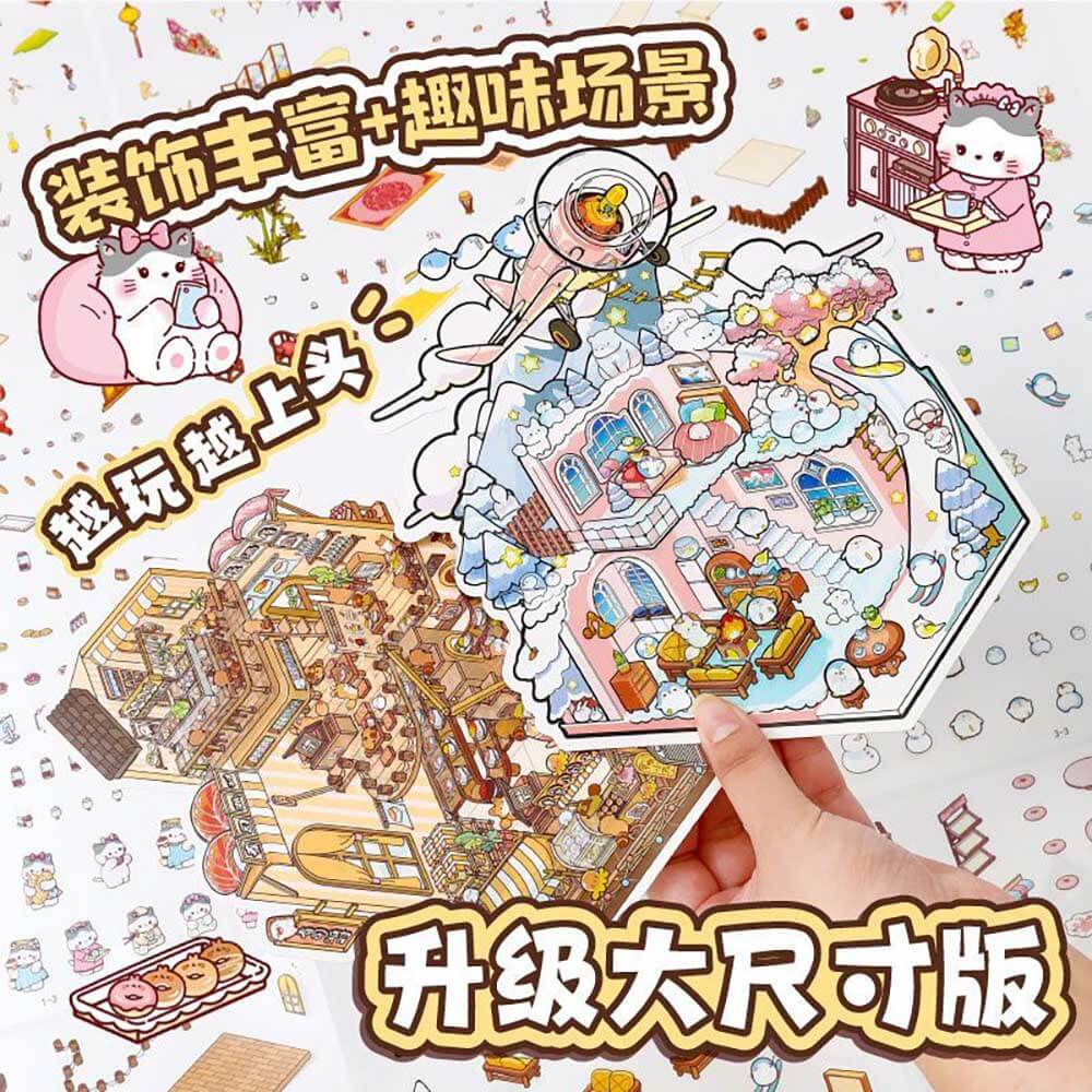 Interesting Landscape DIY 3D Scene Stickers 4 Cute Miniature Scenes