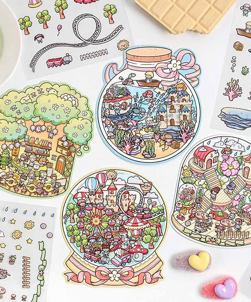 Realm of Dreams Scene Stickers - 4 Lovely Miniature Scenes