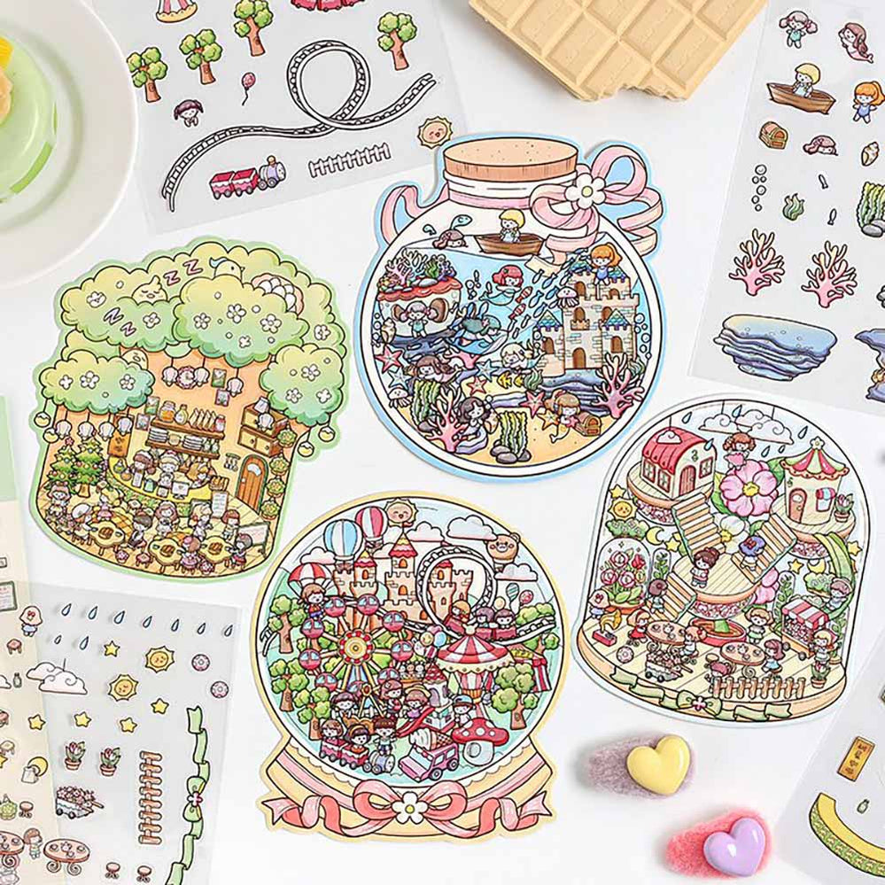 Realm of Dreams Scene Stickers - 4 Lovely Miniature Scenes