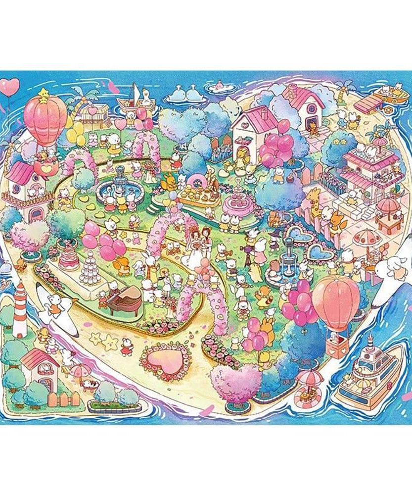 Island Wedding DIY 3D Scene Stickers -  Oversized Cute Miniature Scenes