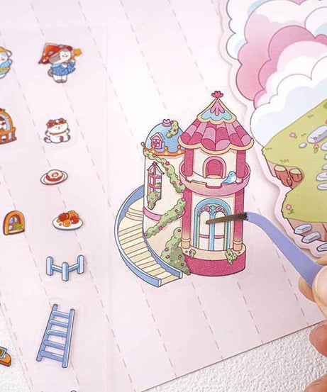 Meow Dreams DIY 3D Scene Stickers 4 Cute Miniature Scenes