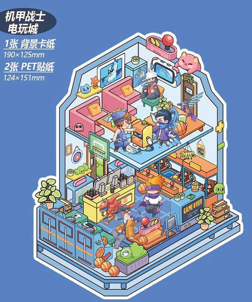 Cute Store 1.0 DIY 3D Scene Stickers 4 Cute Miniature Scenes