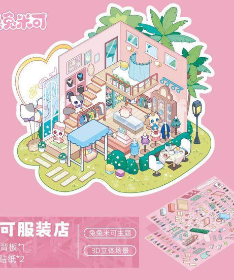 Knock & Create Tales DIY 3D Scene Stickers 4 Cute Miniature Scenes