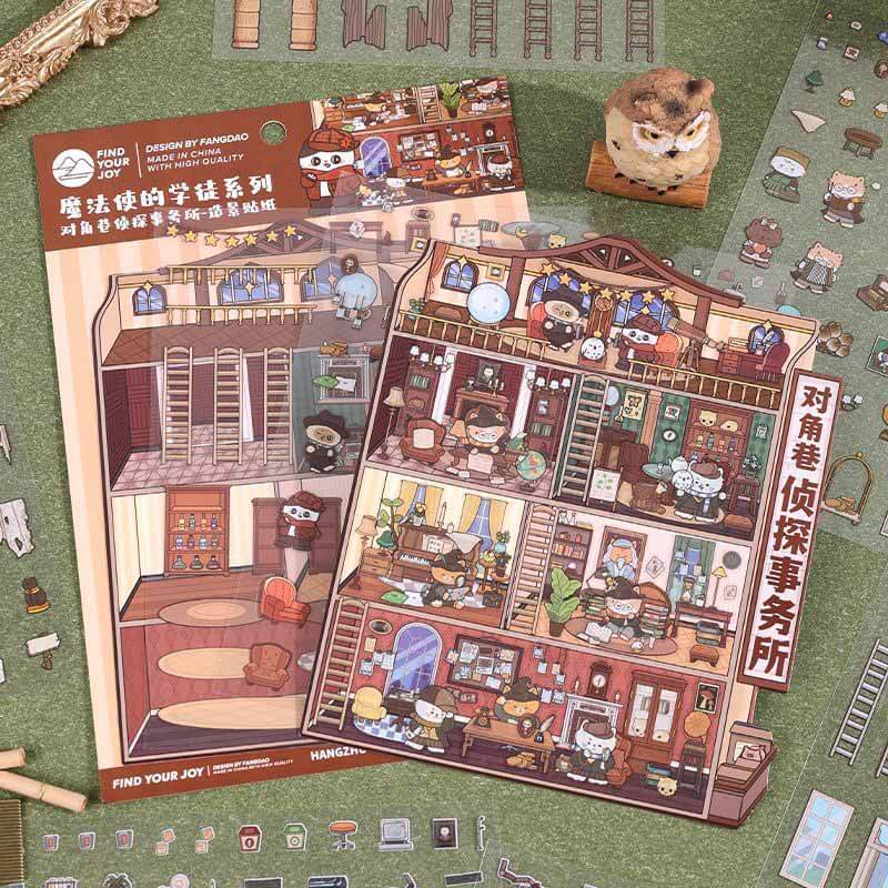 The Curious Society DIY 3D Scene Stickers 4 Cute Miniature Scenes