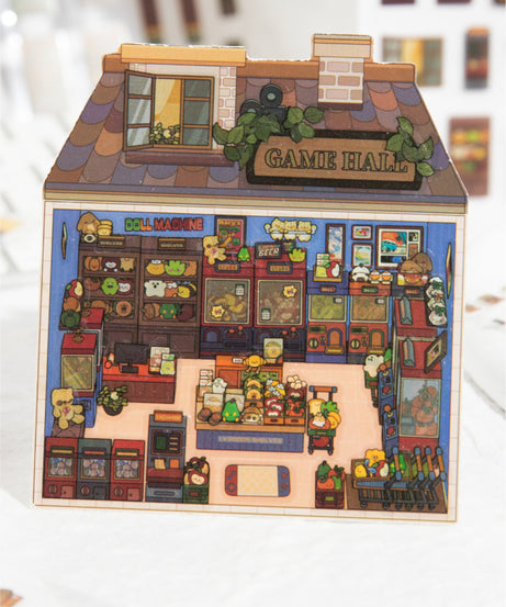 Micro-Diorama Collector's Pack DIY 3D Scene Stickers Miniature Bookshelf & Stuffed Friends