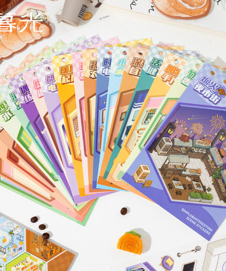 Tiny Wonderland 4 Micro-Diorama Collector's Pack DIY 3D Scene Stickers - Miniature Scenes