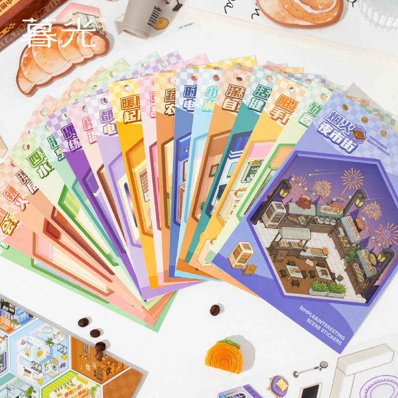 Tiny Wonderland 4 Micro-Diorama Collector's Pack DIY 3D Scene Stickers - Miniature Scenes