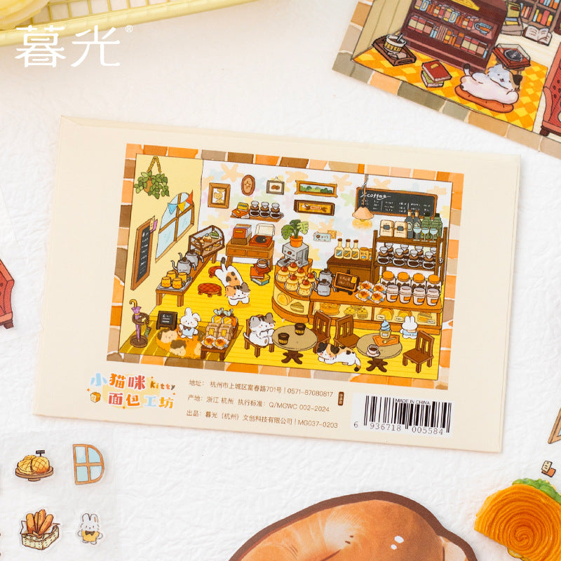 Peel & build a cozy kitty cottage! 3D Scene Stickers Miniature Scenes