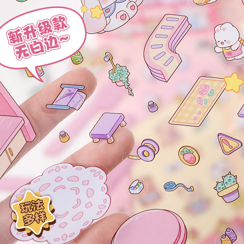 Bunny Land DIY 3D Scene Stickers 2 Cute Miniature Scenes