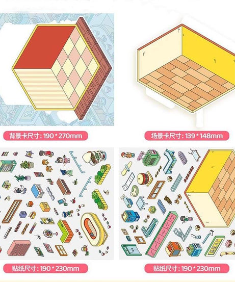 Jolly Factory DIY 3D Scene Stickers 3 Cute Miniature Scenes