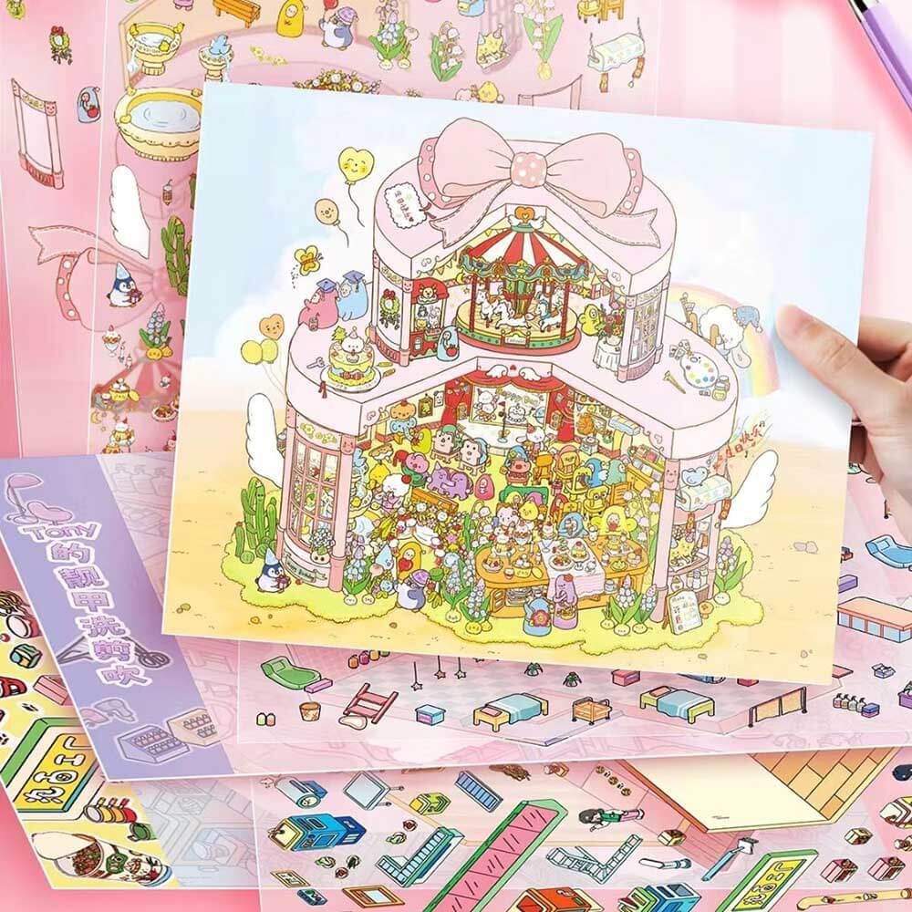 Jolly Factory DIY 3D Scene Stickers 3 Cute Miniature Scenes