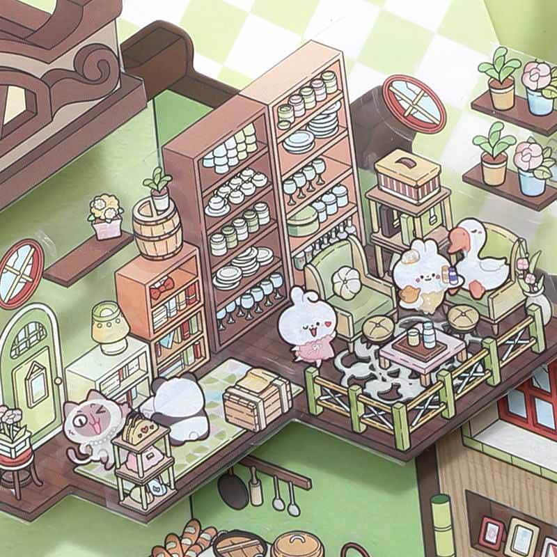 Magic Ark World DIY 3D Scene Stickers 4 Cute Miniature Scenes