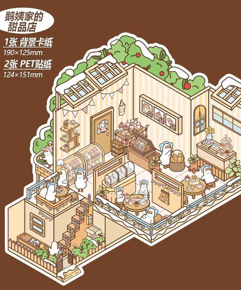 Cute Store 1.0 DIY 3D Scene Stickers 4 Cute Miniature Scenes