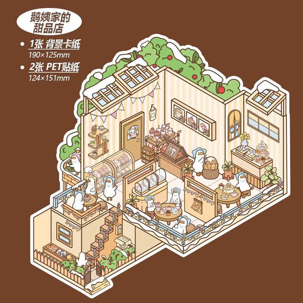 Cute Store 1.0 DIY 3D Scene Stickers 4 Cute Miniature Scenes