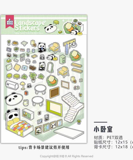 Cute Animal Home DIY 3D Scene Stickers 6 Cute Miniature Scenes