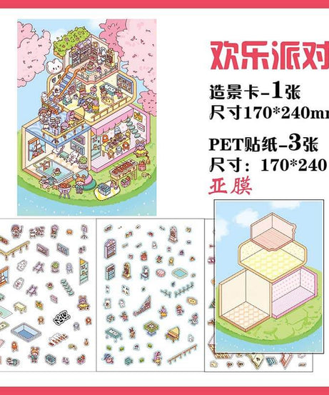 Euphoria Realm DIY 3D Scene Stickers 4 Cute Miniature Scenes