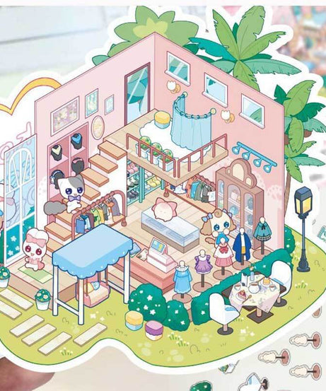 Knock & Create Tales DIY 3D Scene Stickers 4 Cute Miniature Scenes