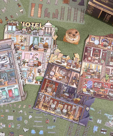 The Curious Society DIY 3D Scene Stickers 4 Cute Miniature Scenes