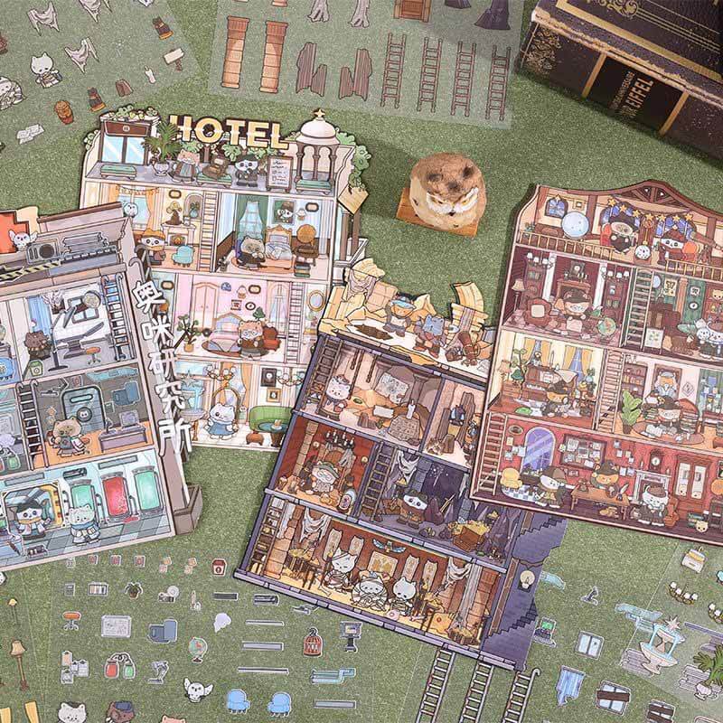 The Curious Society DIY 3D Scene Stickers 4 Cute Miniature Scenes