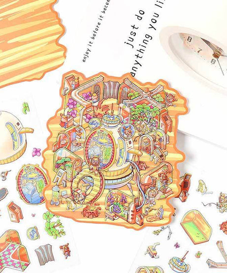 Urban Escape DIY 3D Scene Stickers 4 Lovely Miniature Scenes