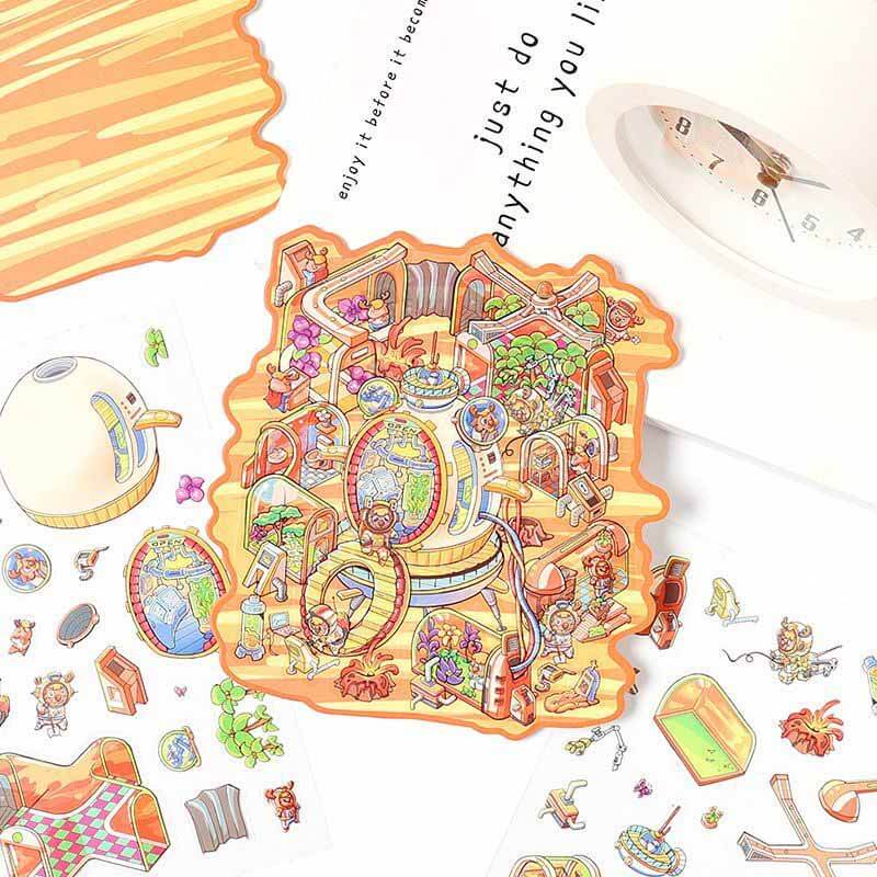 Urban Escape DIY 3D Scene Stickers 4 Lovely Miniature Scenes