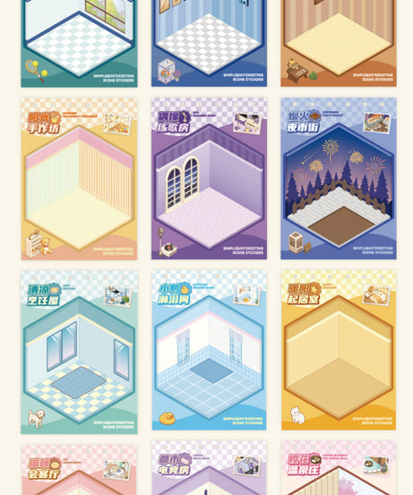 Tiny Wonderland 4 Micro-Diorama Collector's Pack DIY 3D Scene Stickers - Miniature Scenes