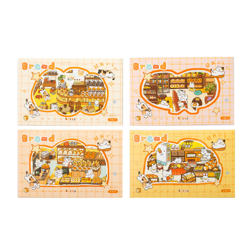 Peel & build a cozy kitty cottage! 3D Scene Stickers Miniature Scenes