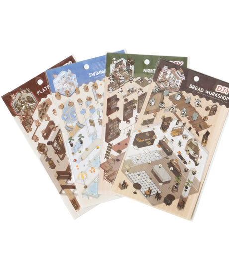 Storybook Bakery 3D Sticker Scene: Gingerbread Cottage Diorama