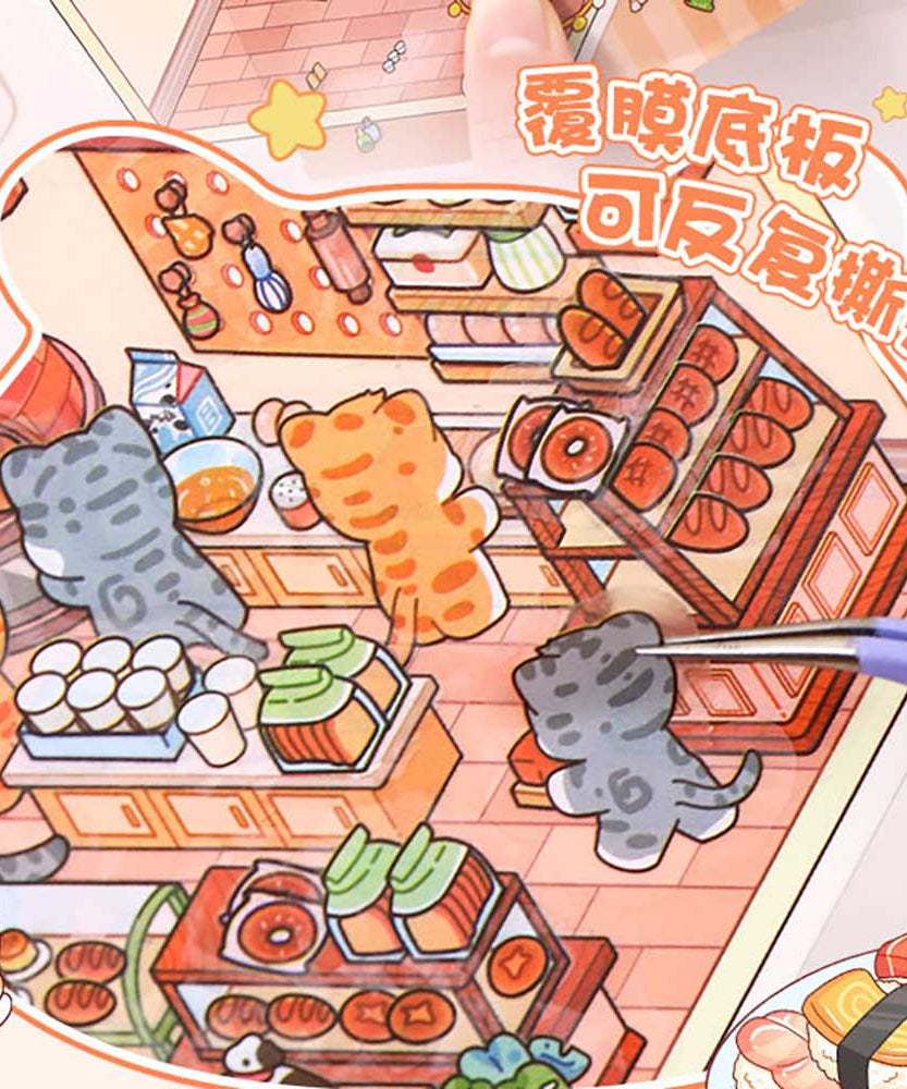 Critter Shop DIY 3D Scene Stickers 4 Cute Miniature Scenes