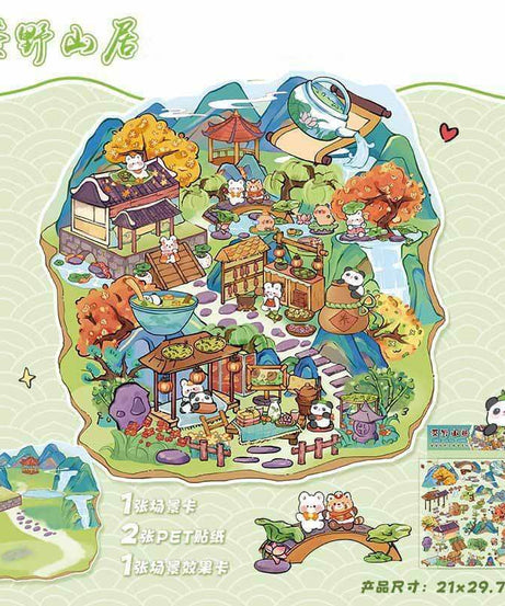 Timeless Scenery DIY 3D Scene Stickers 4 Cute Miniature Scenes