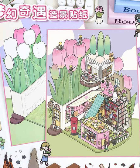 Theatrical Dreams DIY 3D Scene Stickers 2 Cute Miniature Scenes