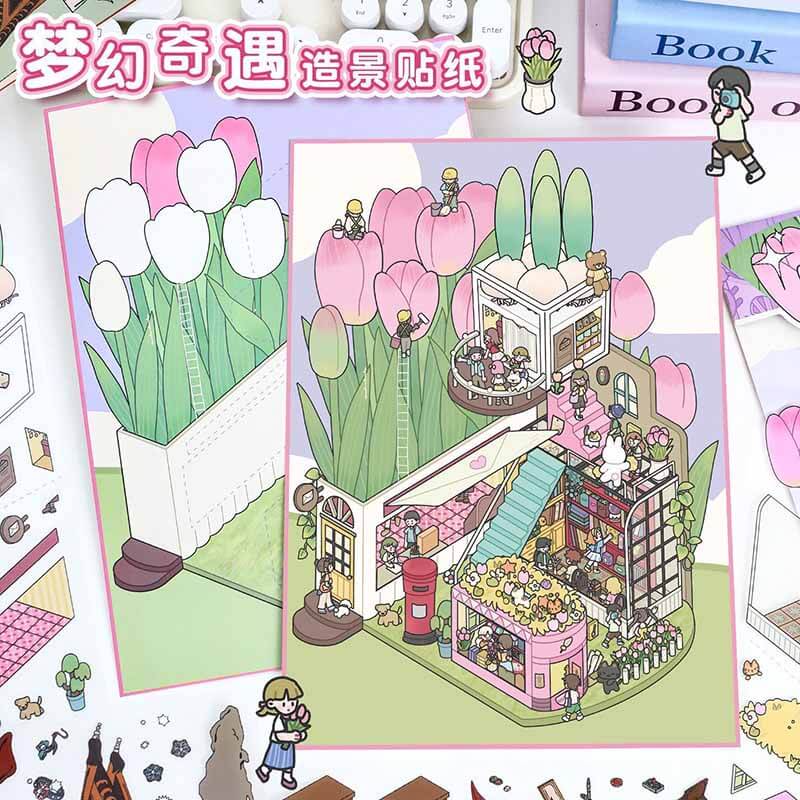 Theatrical Dreams DIY 3D Scene Stickers 2 Cute Miniature Scenes