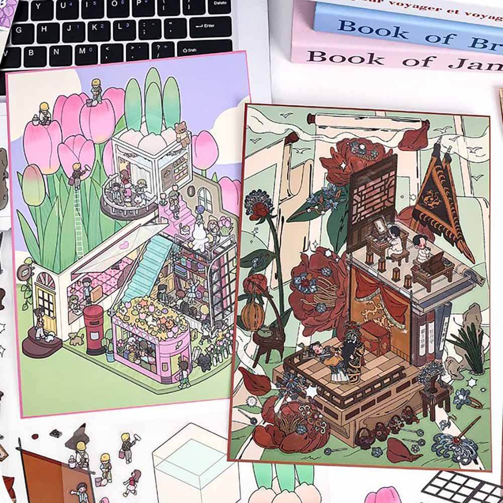 Theatrical Dreams DIY 3D Scene Stickers 2 Cute Miniature Scenes