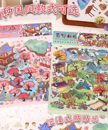 Timeless Scenery DIY 3D Scene Stickers 4 Cute Miniature Scenes