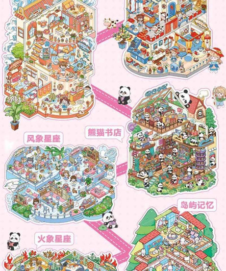 6 Scenes of Wonder2.0 DIY 3D Scene Stickers Cute Miniature Scenes