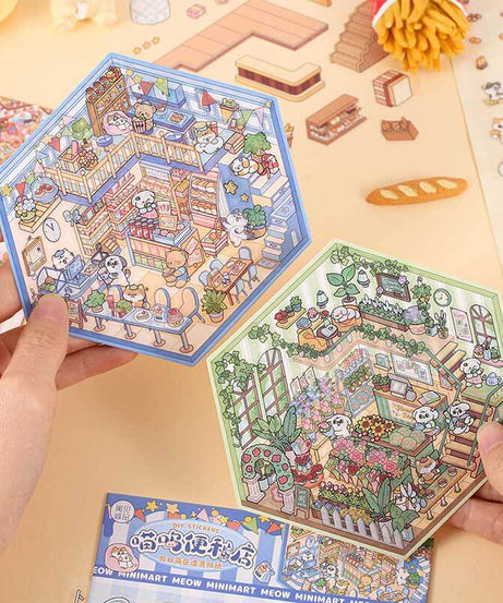 Sweet Moments DIY 3D Scene Stickers 4 Cute Miniature Scenes