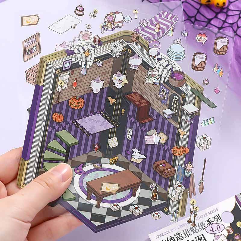 Magic Ark World DIY 3D Scene Stickers 4 Cute Miniature Scenes