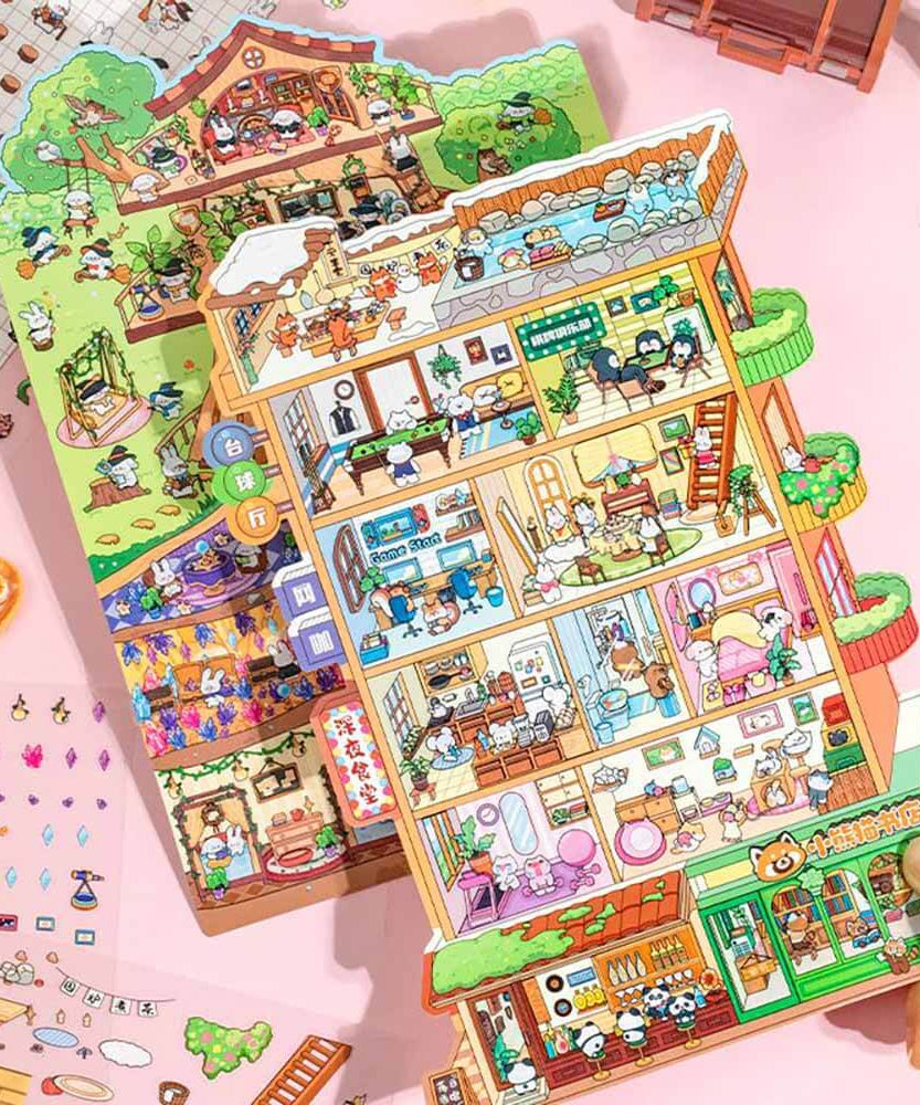 Apartment Theme DIY 3D Scene Stickers 2 Cute Miniature Scenes
