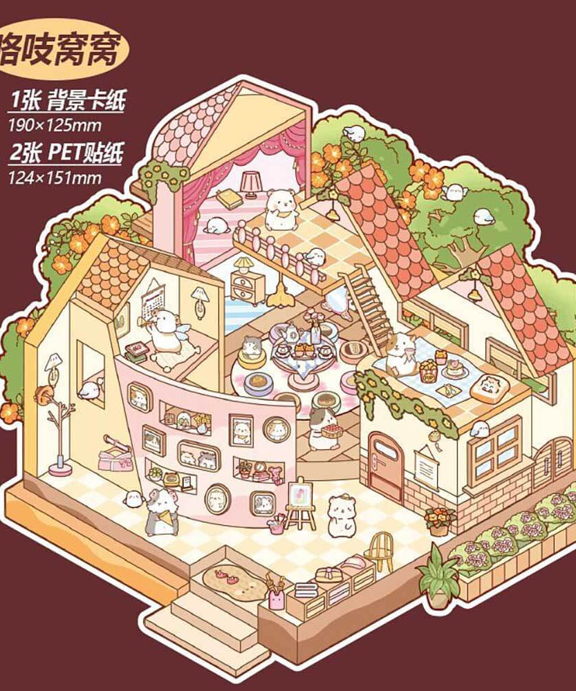 Cute Store 1.0 DIY 3D Scene Stickers 4 Cute Miniature Scenes